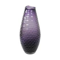 Vaso Cristal Roxo Maior Design Martelado Boca