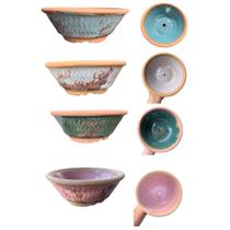 Vaso Cuia Bacia Ceramica Para Suculenta Rosa Do Deserto Bonsai
