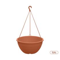 Vaso Cuia Suspenso 7,5L Fosco com Gancho Plástico para Pendurar Plantas Jardim Varanda Interior