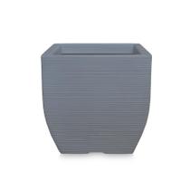 Vaso D Planta Grande Quadrado Polietileno 60X56 Cinza Escuro