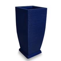 Vaso D Planta + Prato Decorativo Alto Polietileno 90X40 Azul
