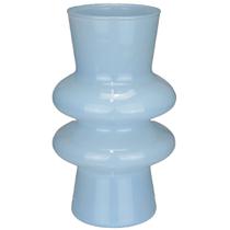 VASO DCORATIVO ENFEITE CASA ELIPSE HOME&CO LEITOSO VIDRO 20x12x12cm AZUL