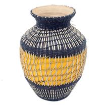 Vaso De Bambu Trancado Amarelo E Natural Murié