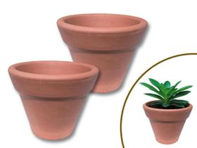Vaso de barro cerâmico terracota comum n.1 kit 2un p/plantas