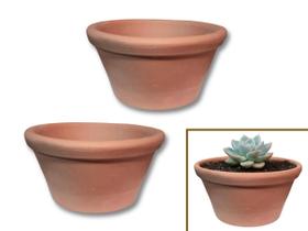 Vaso de barro terracota n.1 p/violetas e suculentas kit 2un