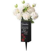 Vaso de cemitério Geosar Metal Funeral Memorial Flower Holder