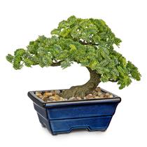 Vaso de cerâmica azul Briful de 23 cm de árvore de bonsai artificial