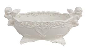 Vaso De Ceramica Branco 30X14Cm