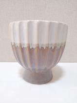 Vaso de Cerâmica Branco/bege 15,5X15,5CM