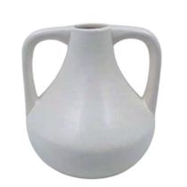 Vaso de Cerâmica Branco Com Alças 16x16x17cm