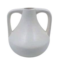Vaso de Cerâmica Branco Com Alças 16x16x17cm - BTC