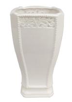 Vaso de Ceramica Branco Detalhes a Mão para Casa 24cm Vaso de Ceramica Branco Detalhes a Mão para Casa 24cm