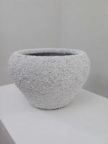 Vaso De Cerâmica Branco Orgânico 25 Cm Vaso De Cerâmica Branco Orgânico 25 Cm