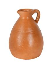 Vaso de ceramica com alca cor terracota tamanho g 20cm