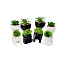 Vaso de Cerâmica Decorativo com 2 Compartimentos