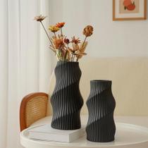 Vaso de Cerâmica Decorativo Para Flores Preto Valoff P 25 Cm