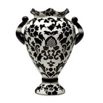 Vaso de cerâmica Dolomita e acabamento tipo glaze (21 x 16,5 x 27,5 cm)