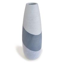 Vaso de Cerâmica Efeito Ondas Tons de Cinza Decorativo 39x14cm Vaso de Cerâmica Efeito Ondas Tons de Cinza Decorativo 39x14cm
