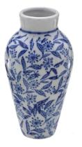 Vaso de Cerâmica Esmaltado Estampa Flores 40x30cm