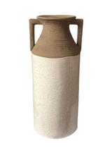 Vaso de ceramica estilo anfora marrom e bege