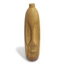 Vaso de Cerâmica Estilo Madeira com Design de Rosto 40x11cm Vaso de Cerâmica Estilo Madeira com Design de Rosto 40x11cm