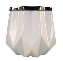 Vaso de Cerâmica Floreiro Branco para Plantas Decoração 20cm
