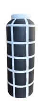 Vaso de ceramica geometrico preto e branco rustico g