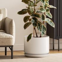 Vaso de Cerâmica LE TAUCI 30 cm com Furos de Drenagem Branco Vaso de Cerâmica LE TAUCI 30 cm com Furos de Drenagem Branco