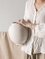 Vaso de cerâmica LE TAUCI Rustic Farmhouse 25cm branco para casa Vaso de cerâmica LE TAUCI Rustic Farmhouse 25cm branco para casa