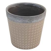 Vaso De Cerâmica Losango Bege 16Cm - Balisun