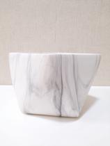 Vaso De Cerâmica Marmore Branco/Cinza 15,5x13cm Vaso De Cerâmica Marmore Branco/Cinza 15,5x13cm