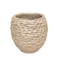 VASO DE CERAMICA MARROM COM TEXTURAS 21cm