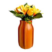 Vaso de Cerâmica p/ Flores Plantas 25cm Imitando Couro G - Tiger Gifts