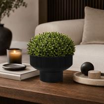 Vaso de Cerâmica Preto Canelado Decorativo Moderno 25cm Vaso de Cerâmica Preto Canelado Decorativo Moderno 25cm