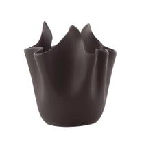VASO DE CERAMICA PRETO COM FENDAS DECORATIVO 24x20cm VASO DE CERAMICA PRETO COM FENDAS DECORATIVO 24x20cm