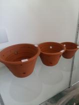 Vaso de cerâmica redondo kit com 3 pecas Vaso de cerâmica redondo kit com 3 pecas