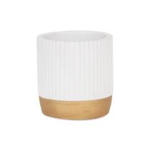 Vaso de cerâmica redondo Planter Cheung's Aurone pequeno branco