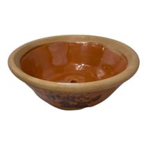 Vaso de Cerâmica Redondo Terracota Com Detalhes Marrom Para Bonsais Cactos Suculentas