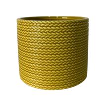 Vaso de Cerâmica Trancado 15x13 cm Amarelo