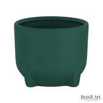 Vaso de Cerâmica Verde Musgo P - Novo Tempo