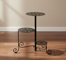 Vaso De Chão 3 Andares Suporte Articulado Para Flores Plantas Decoração