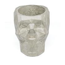 Vaso De Concreto Decorativo Caveira 9,5Cm Cinza Linha Eco