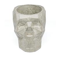 Vaso de concreto decorativo Caveira 9,5cm Cinza linha Eco