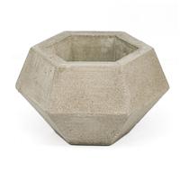 Vaso de concreto decorativo Diamante 7,4cm Cinza linha Eco