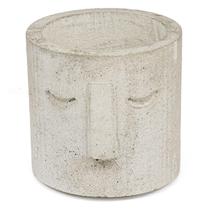 Vaso de concreto decorativo Moai 9,5cm Cinza linha Eco