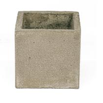 Vaso de concreto decorativo Quadrado 7,2cm Cinza linha Eco - Aleta