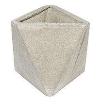 Vaso de concreto decorativo Triangulo 10cm Cinza linha Eco