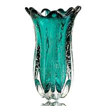 Vaso de Cristal Murano 27cm Verde p/ Orquídea Flor Planta