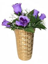 Vaso De Decoração Flores Mesa De Santa Ceia Casa Igreja DOURADO