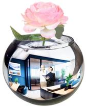 Vaso de espelho convexo Skywin de 15 cm, decoração de escritório prateada